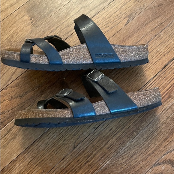 Birkenstock Dark Leather Double-Strap Sandals - Picture 2 of 3